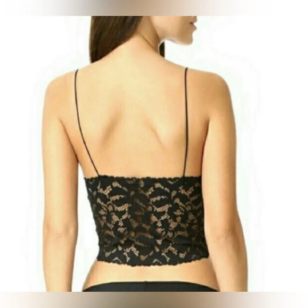 Intimately Free People Cropped Elegant Black Lace Bralette S